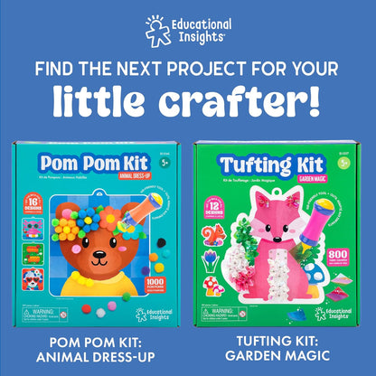 Educational Insights Tufting Kit - Arts and Crafts for Kids Ages 4-8, Poke in Art Kits for Girls & Boys, DIY Kids Craft Kit, Mess Free Art Set with Crafting Supplies, Easy Toddler Crafts