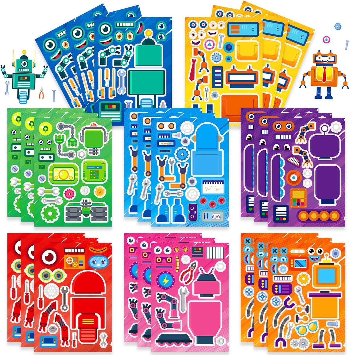 24-Sheet Make Your Own Science Sticker Kit | Microscope, DNA & Scientist Designs - Reusable Educational Decor for Classrooms & Kids Rooms