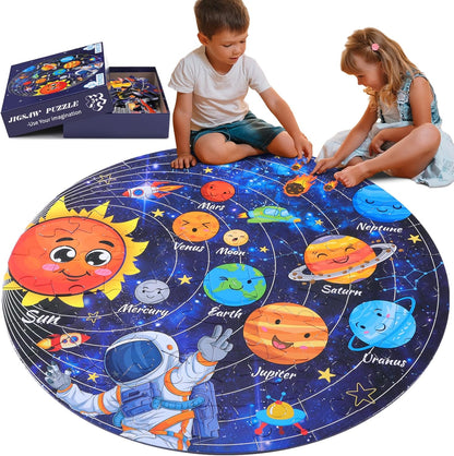 Civaner 70 Pieces Floor Puzzles Round Large Puzzles for Kids Ages 3-5 5-8 Jumbo Jigsaw Puzzle Educational Gifts for Toddlers Girls Boys Baby Shower Holiday Birthday(Unicorn)