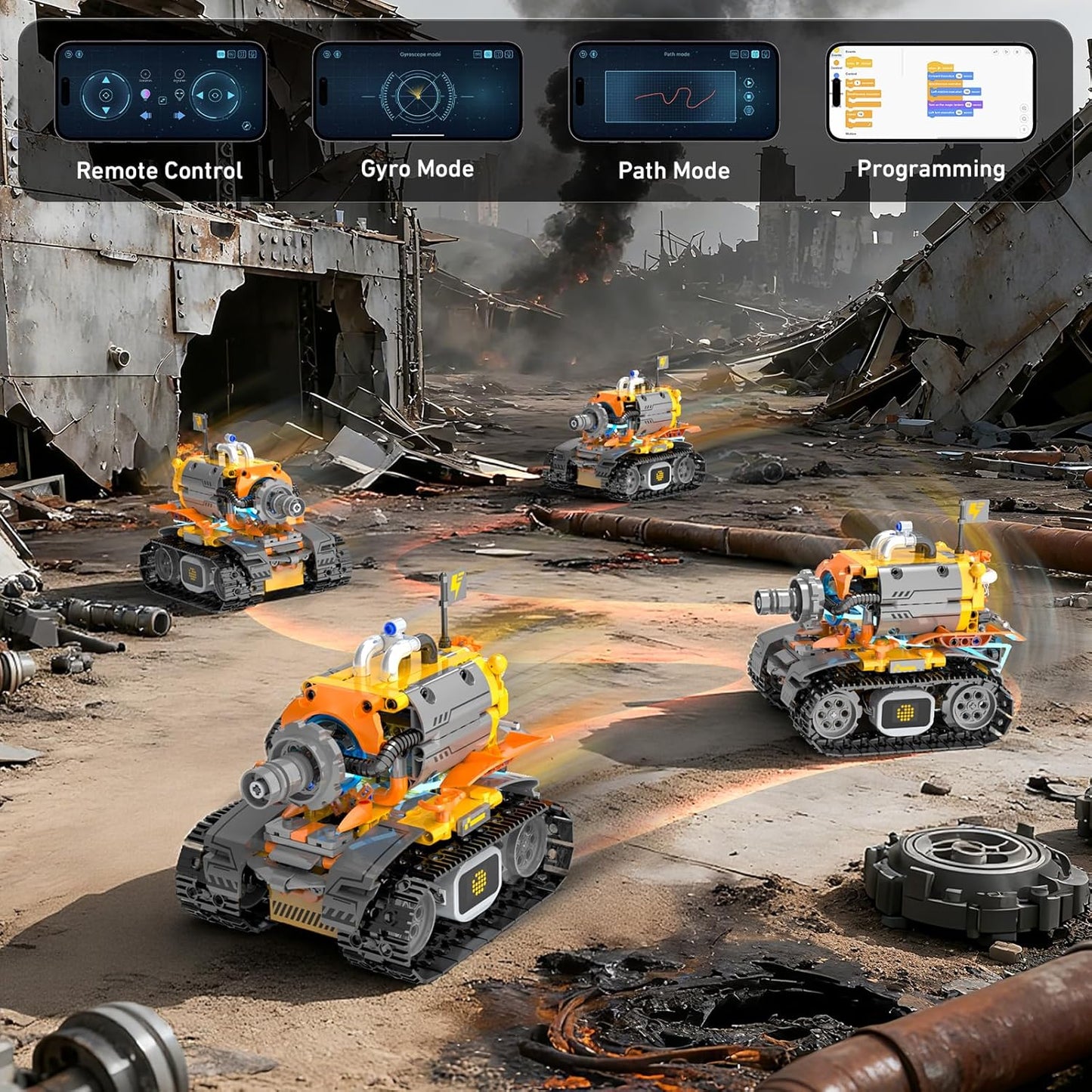 5in1 STEM Robot Building Kits for Kids 6-12, App & Remote Control STEM Dinosaur Tank Robot Building Toys for Kids, 890Pcs DIY Science Building Sets, Erector Sets for Boys Girls Birthday Xmas Gifts