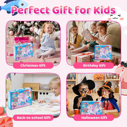 Floor Puzzles for Kids Ages 3-5, Unicorn Puzzles for Toddler Ages 4-6, 50 Pieces Jumbo Puzzles with Box, Unicorn Toys for Gifts 3-8 Years Old