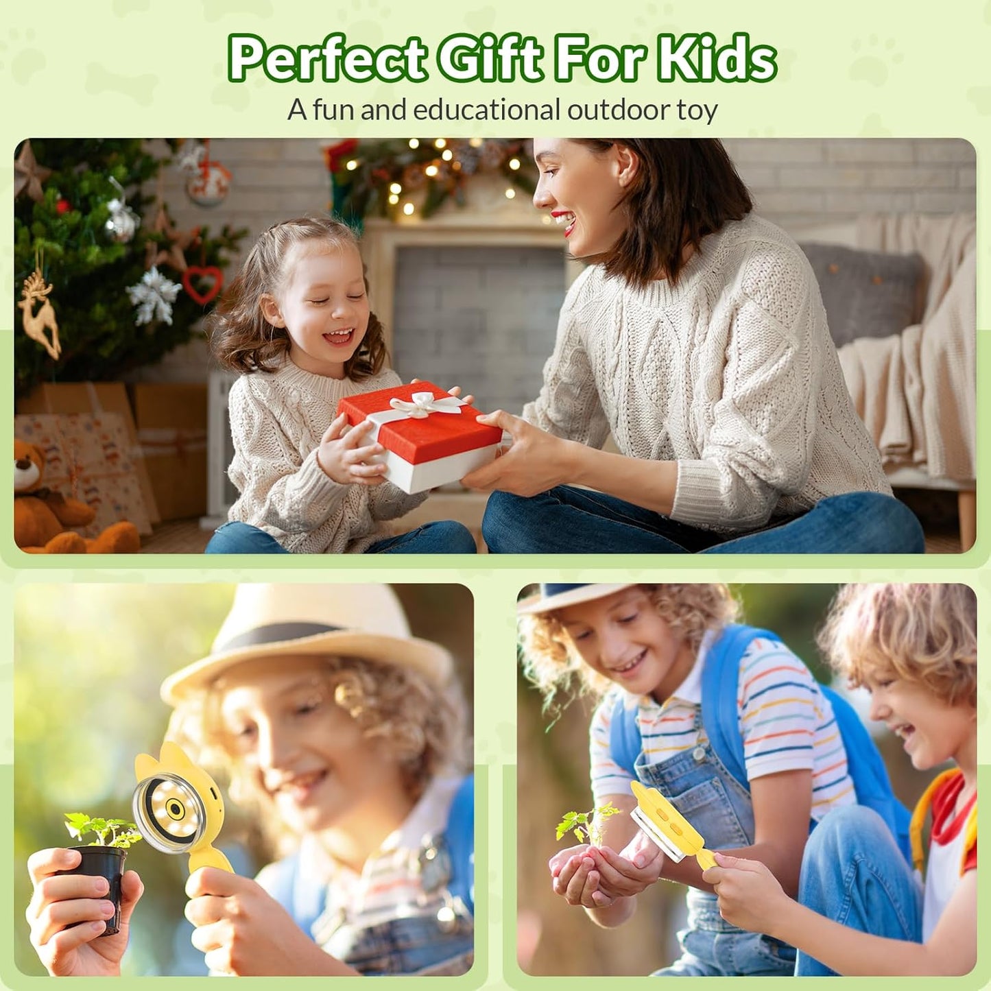 Mafiti Microscope for Kids Mini Pocket Handheld Kids Microscope Educational Science Kit Toys Xmas/Birthday Gifts for Aged 3-12 Girls Boys,Pink