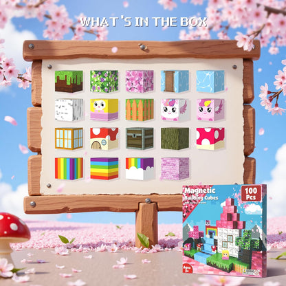 Magnetic Blocks - 150 PCS Magnets Game-Based Building Block for Ages 3,4,5,6,7,8,9,10,11 Kids Birthday Toy Sets Present, Stacking Cubes Construction Gift for Toddlers Boys & Girls, 0.8in