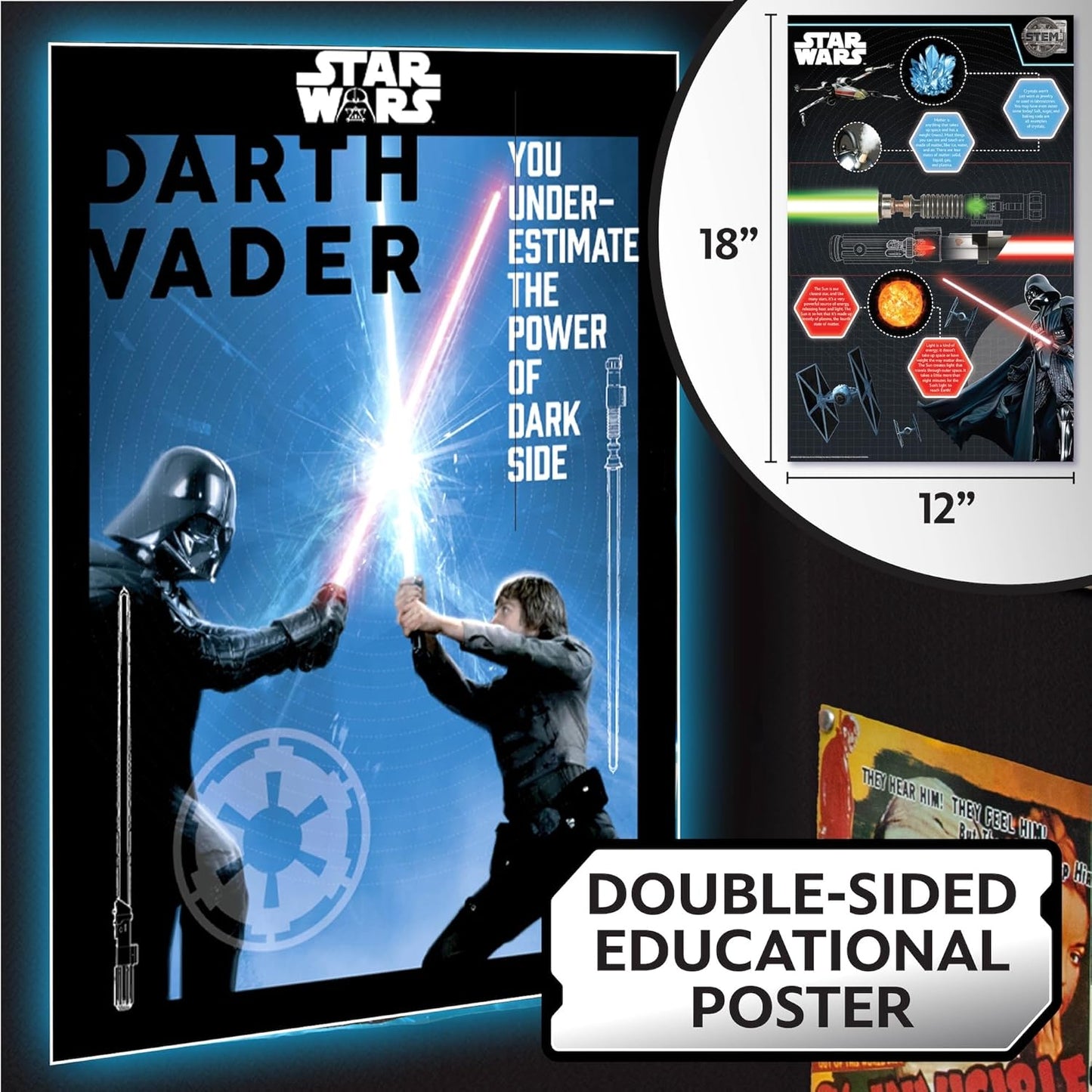 STAR WARS Glowing Crystals, Crystal Growing Kit with Light Up Display Stand, Grow 3 Colorful Crystals, Gift for 8 Year Old Boy, Merch, Toys for Boys Age 8-12