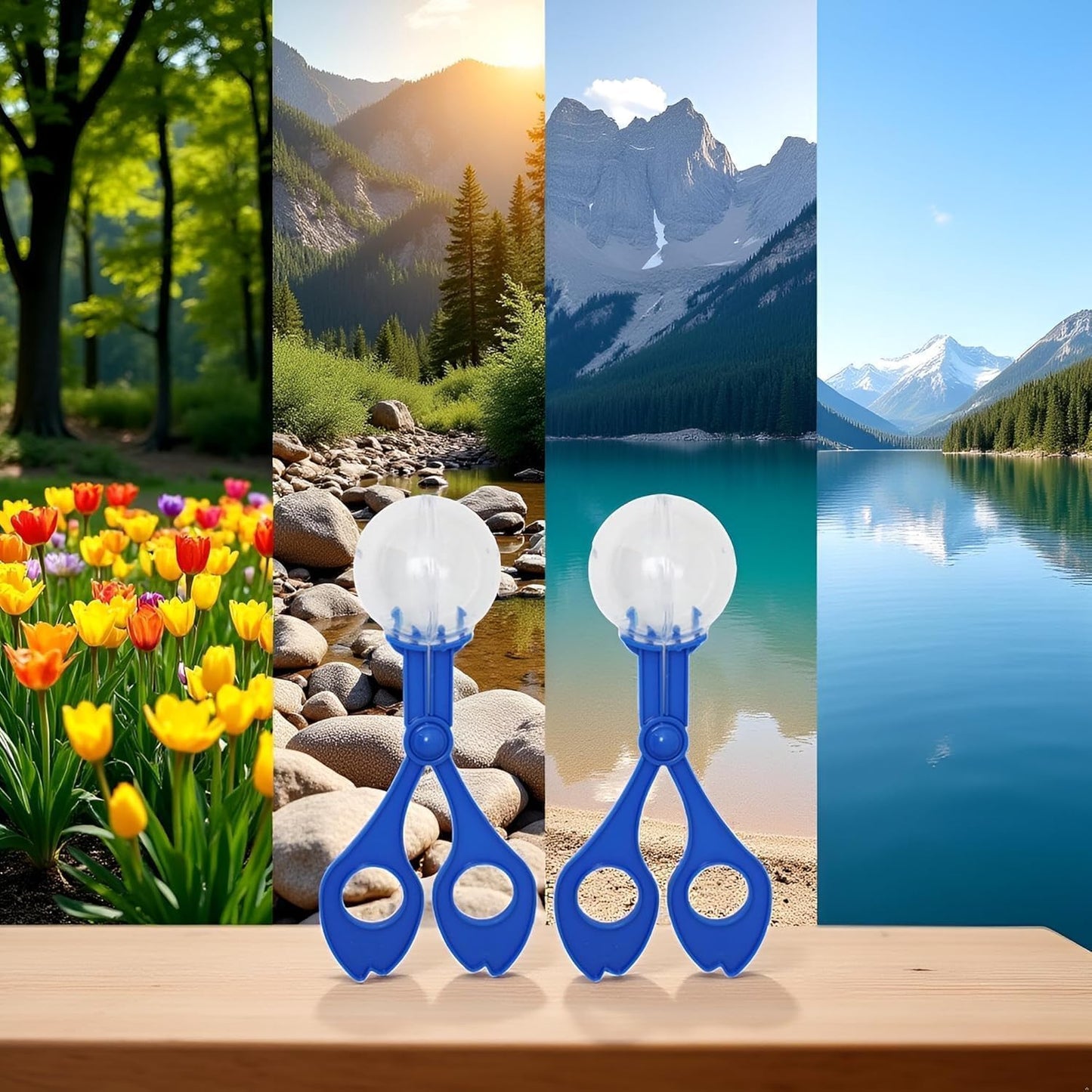 2-Pack Nature Exploration Tools - Ergonomic Scoopers and Clamps for Field Research and Outdoor Activities, Durable Plastic Design with Non-Slip Grip