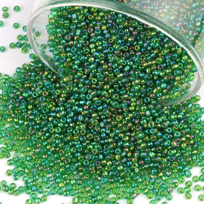 10100 Pcs Size 11/0 Glass Seed Beads, 2 mm Dark Green Small Mini Spacer Loose Pony Beads for Jewelry Making and DIY Crafts - Colors B