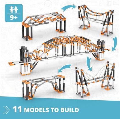 Engino- STEM Toys, Structures, Buildings & Bridges, Building Toys for Kids 9+, STEM Projects, Creative Engineering Kit, Gifts for Boys & Girls (9 Model Options)
