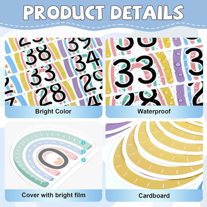Number Line for Classroom Wall (-20 to +120) Boho Heart Shape Number Bulletin Board for Students Math Learning Boho Bulletin Border Decor Numbers Boarder Strips for Home School