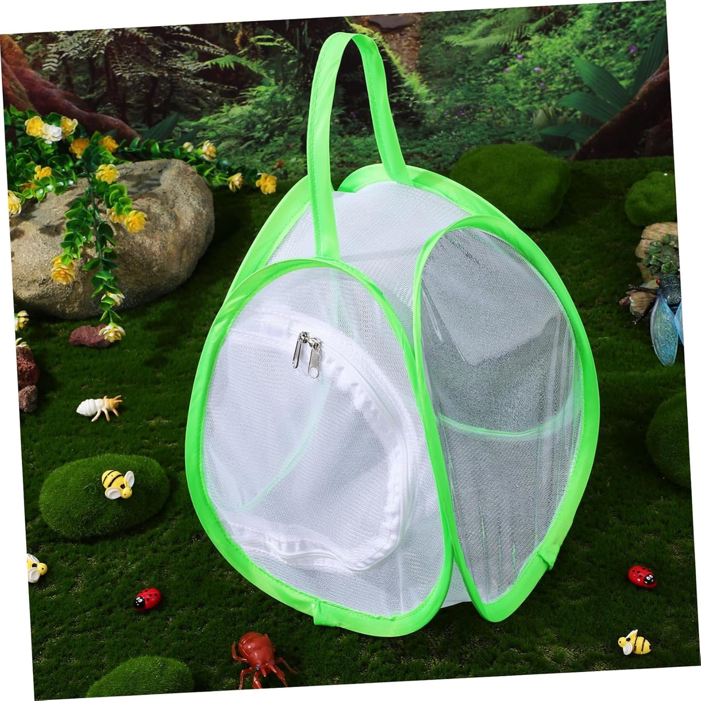 ERINGOGO 2pcs Mesh Butterfly Habitat Cages Lightweight Outdoor Enclosure for Caterpillars and Butterflies Breathable Design Zipper Seal for Observation and Growing Kits
