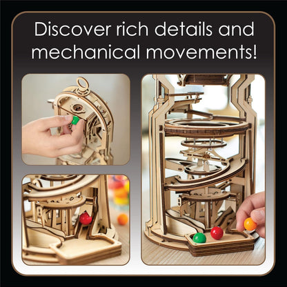 MindWare Gearjits: Gumball Machine Marble Coaster – Wooden 3D Building Puzzle for Teens & Adults – DIY STEM Building Toys for Kids – Fun for Adults Too – Ages 12 and Up