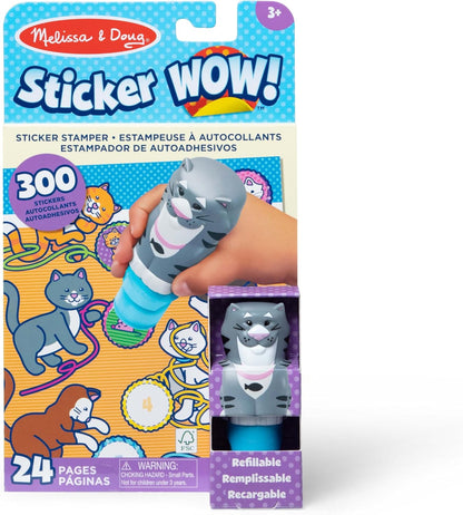 Melissa & Doug Sticker Wow!™ 24-Page Activity Pad and Sticker Stamper, 300 Stickers, Arts and Crafts Fidget Toy Collectible Character – Dog - for Kids Ages 3+ - FSC Certified