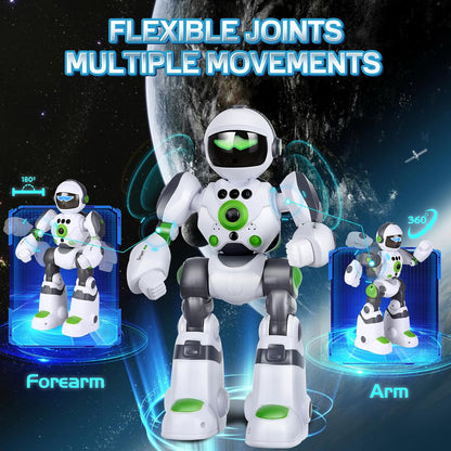 Remote Voice Control Large Robot: Intelligent Programmable Popular Science Story Toys with Gesture Sensing Presents for Kids