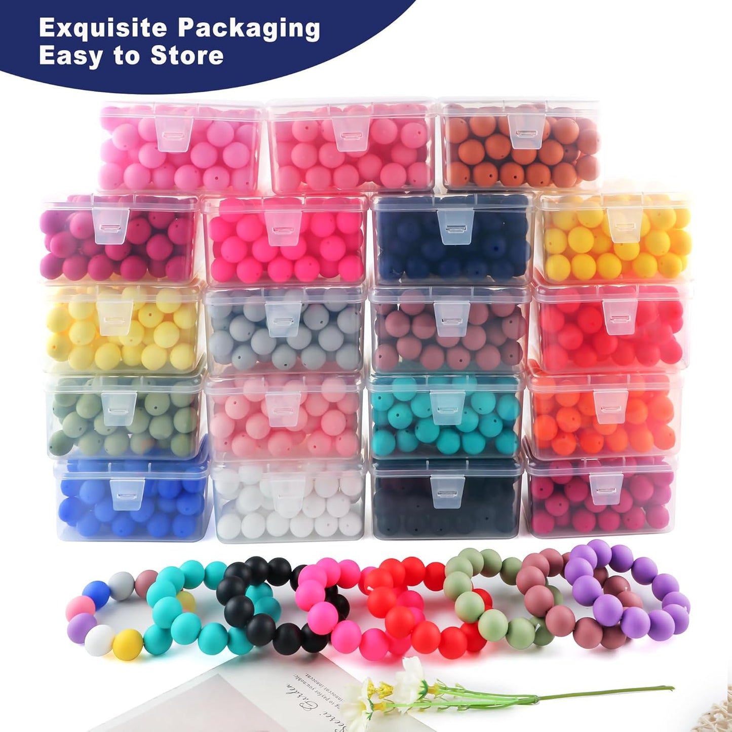 65Pcs 19mm Silicone Beads for Keychain Making Bracelet Necklace, Bulk Round Silicone Beads for Pens（Christmas Green） - Colors A