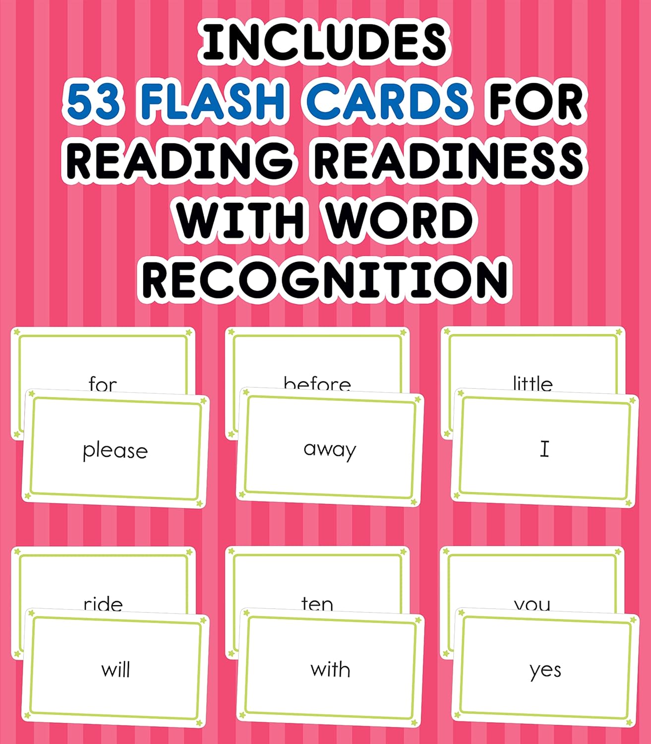 Carson Dellosa 54 Sight Words Flash Cards Kindergarten, Vocabulary and Phonics Flashcards for Toddlers 3-5 years, Preschool and Kindergarten Learning Activities for Kids Ages 4 and Up
