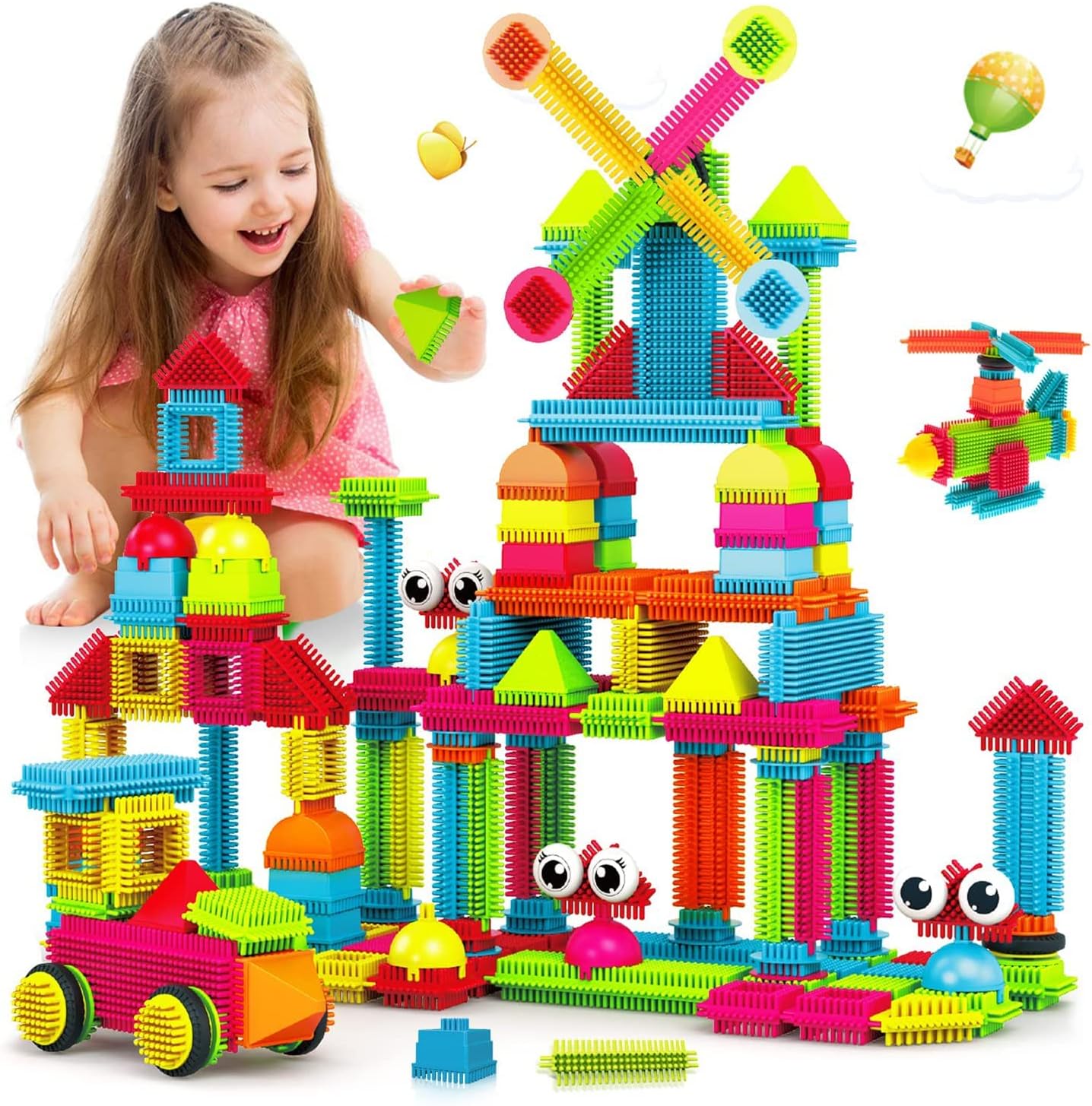 Contixo STEM Building Toys - 110 pcs Marble 3D Magnetic Run Tiles Learning Stacking Educational Building Blocks Set, Creativity Beyond Imagination, Inspirational, Recreational Toy for Kids