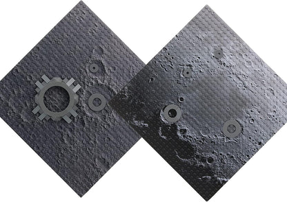 Feleph Space Moon Baseplate 10x10 inches Classic Building Blocks Base Plate Gray Compatible with Major Brands - 4PCS