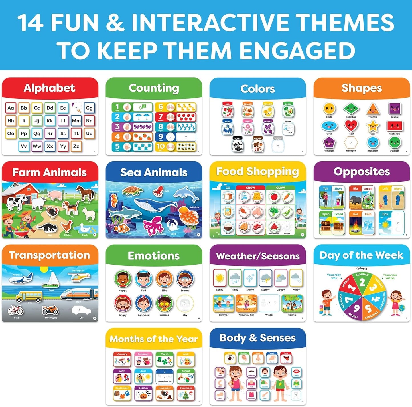 Montessori Preschool Busy Book for Toddlers Ages 3 and Up - Preassembled - Preschool Learning Activities Montessori Educational Toys - Gifts for 3 Year Old Boys, Toddler Learning Toys Activities