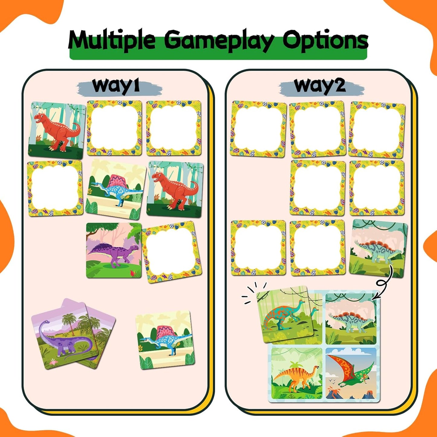 zheyistep 100 PCS Animal Matching Game for Kids Toddlers Memory Game, Animal Match Game Concentration Card Game for Boys Girls Preschool Learning Activities