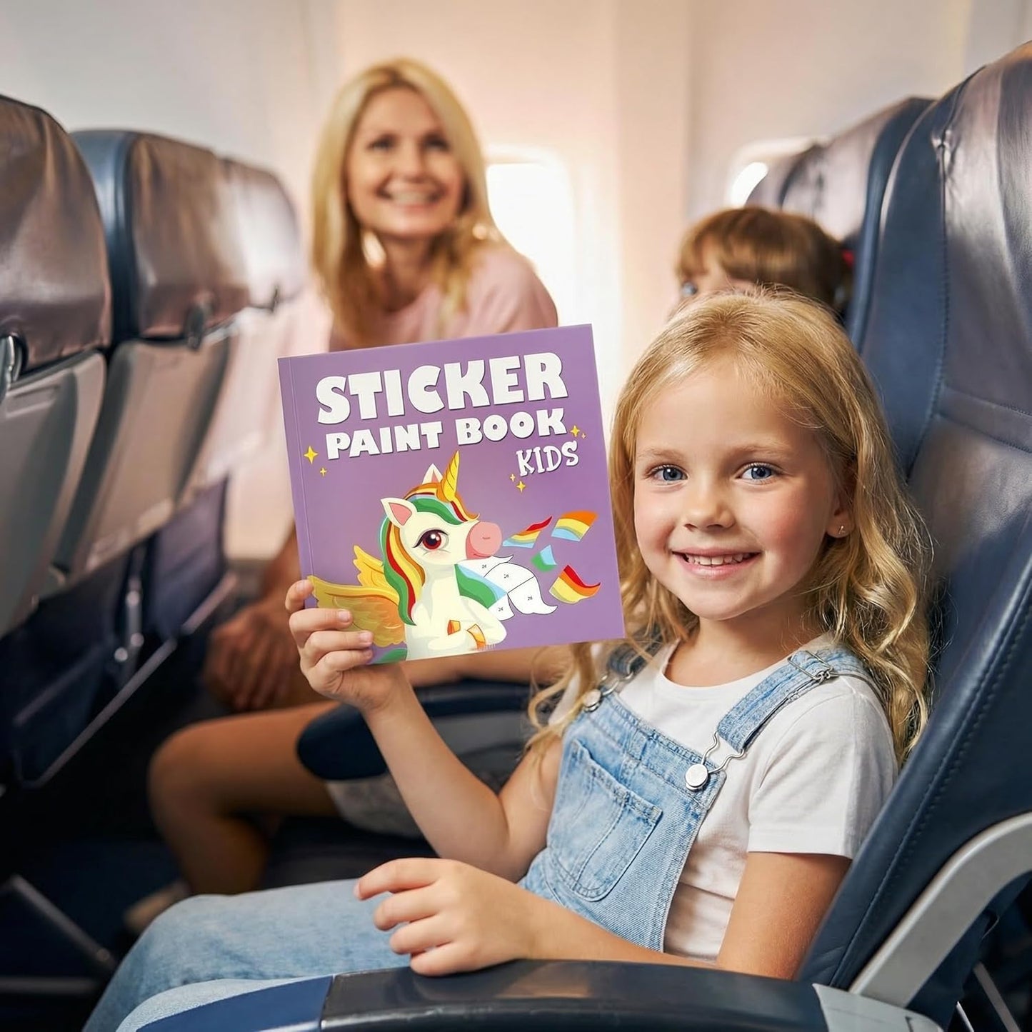 Fun Paint with Sticker Books for Kids Set of 2 - Entertaining Sticker Activity with Vibrant Themes Keeps Kids Ages 4-8 Busy - Perfect Puzzle to Learn Shapes and Numbers at Home or Travelling