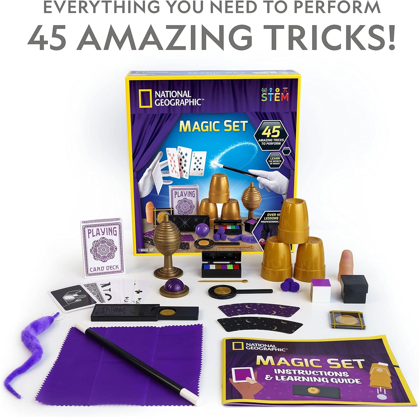 National Geographic Mega Magic Set - More Than 75 Magic Tricks for Kids to Perform with Steps, Video Instructions for Each Trick Provided by a Professional Magician (Amazon Exclusive)