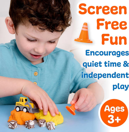 Creativity for Kids Sensory Minis Construction Kit | Cloud Clay Sensory Toy with Excavator for Kids | Spring Crafts that are Mess-Free, Screen-Free Travel Toy (Ages 3+)