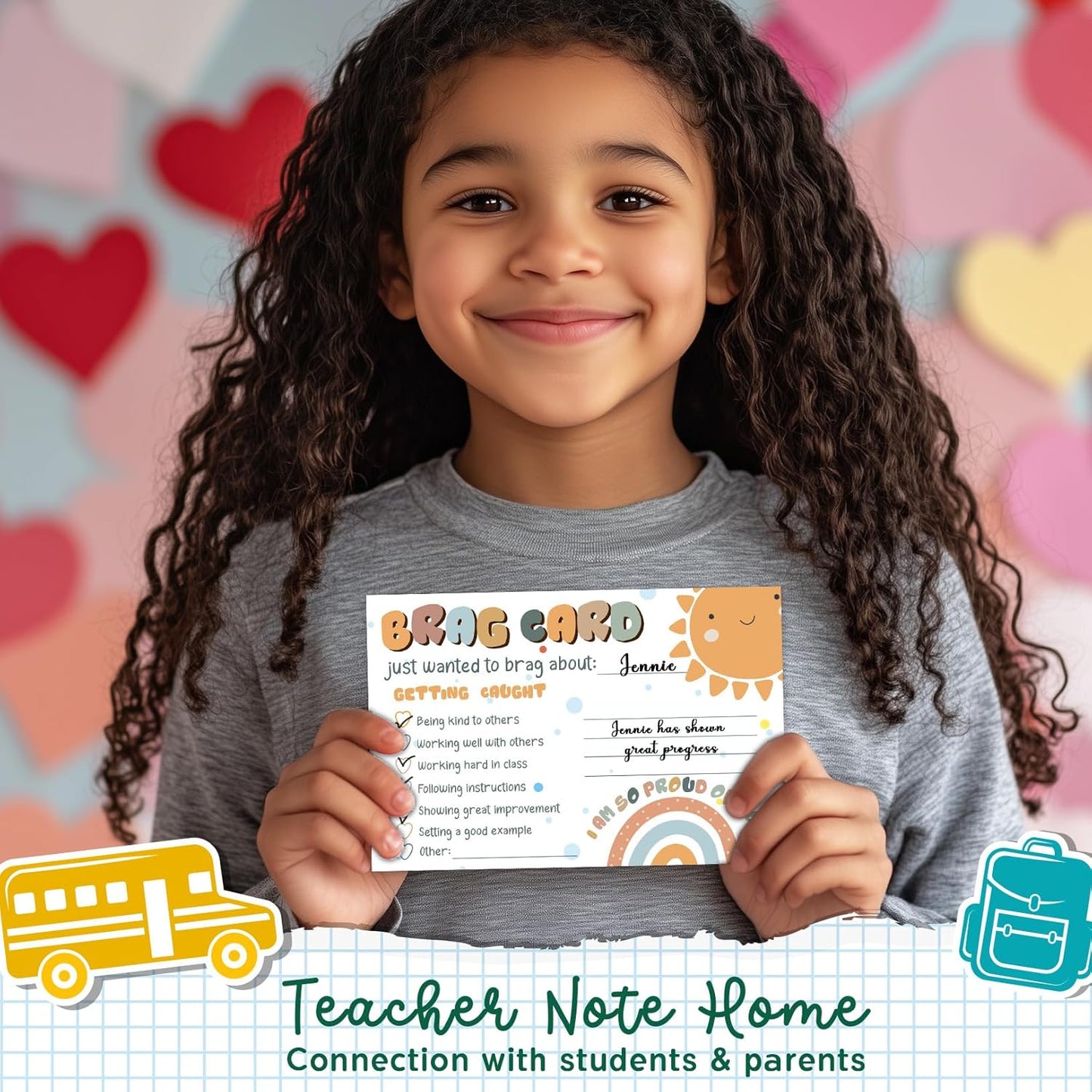 LOVEDMORE Video Game Theme Positive Brag Card, Teacher Mail for Elementary Classroom Must Have Rewards to Students, Elementary Teacher Supplies