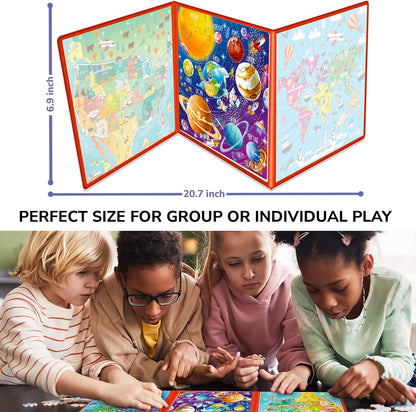 QUOKKA Magnetic Puzzles for Kids Ages 4-6 – Magnetic Fractions Learning Set for Kids 6-12 – Math Games for Homeschooling, Classrooms & Travel – 110 Magnets, 12 Task Pages, Marker – Toddler Travel Toys
