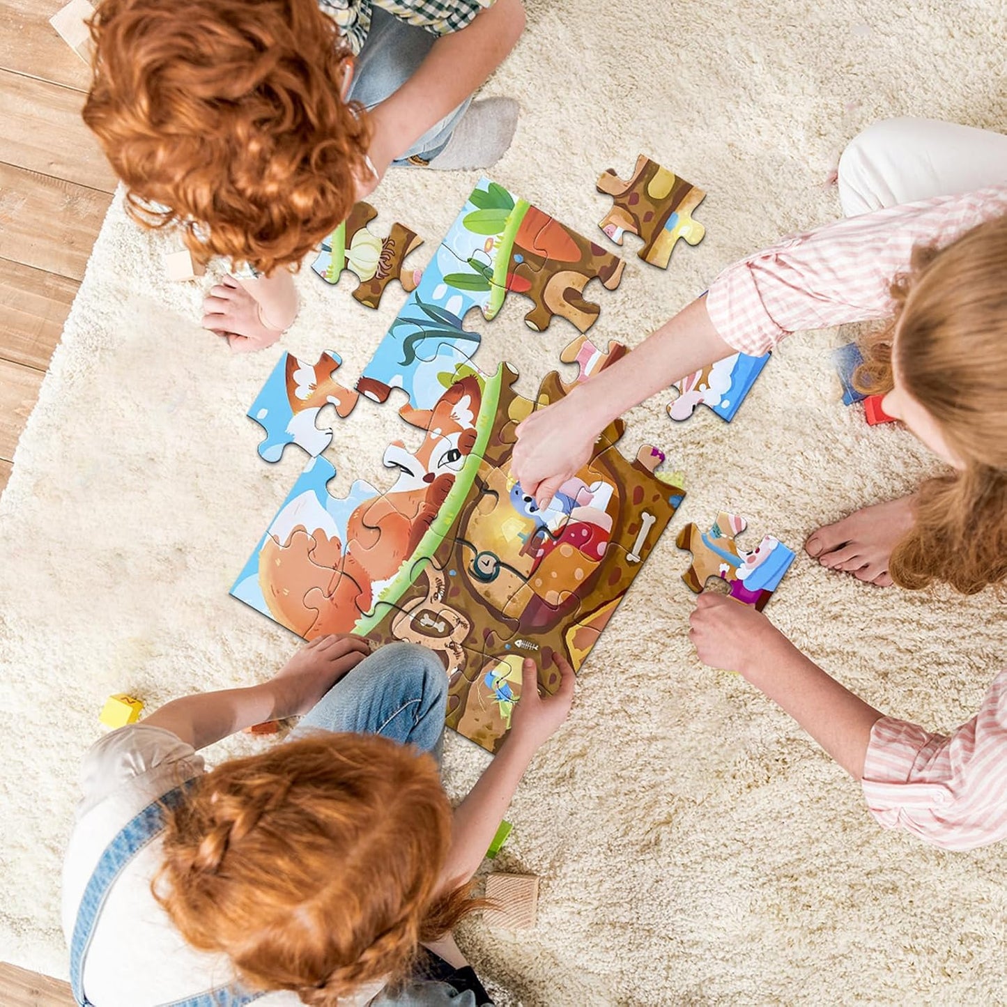 Jumbo Floor Puzzle for Kids, Large Jigsaw Puzzles 24 Piece for Kids Ages 3-5,Preschool Learning & Education Toys, Gifts for 4-8 Year Old Boys and Girls (Jungle Animals)