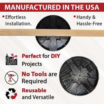 USA Made Original Round Foundation Block (10-Pack) – Durable Deck Support & Floating Shed Platform Base – 100% Recyclable Pedestal for Pier, Post & Beam Construction