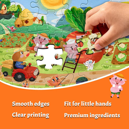 GIVEITALL Jigsaw Puzzles for Kids Ages 3-5 6-8 8-10 Year Old,Dog Planet Floor Puzzle 36 Pieces Enlightening Game Creative Gifts for Boys Girls (Dog)