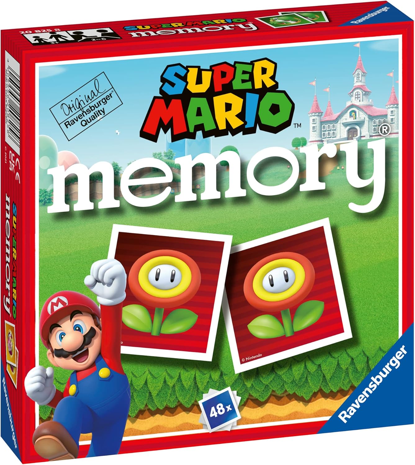 Ravensburger - Memory Super Mario, Board Game, Memory Game for Children 3 Years or Older, 48 Cards, 2 to 6 Players, Italian Version