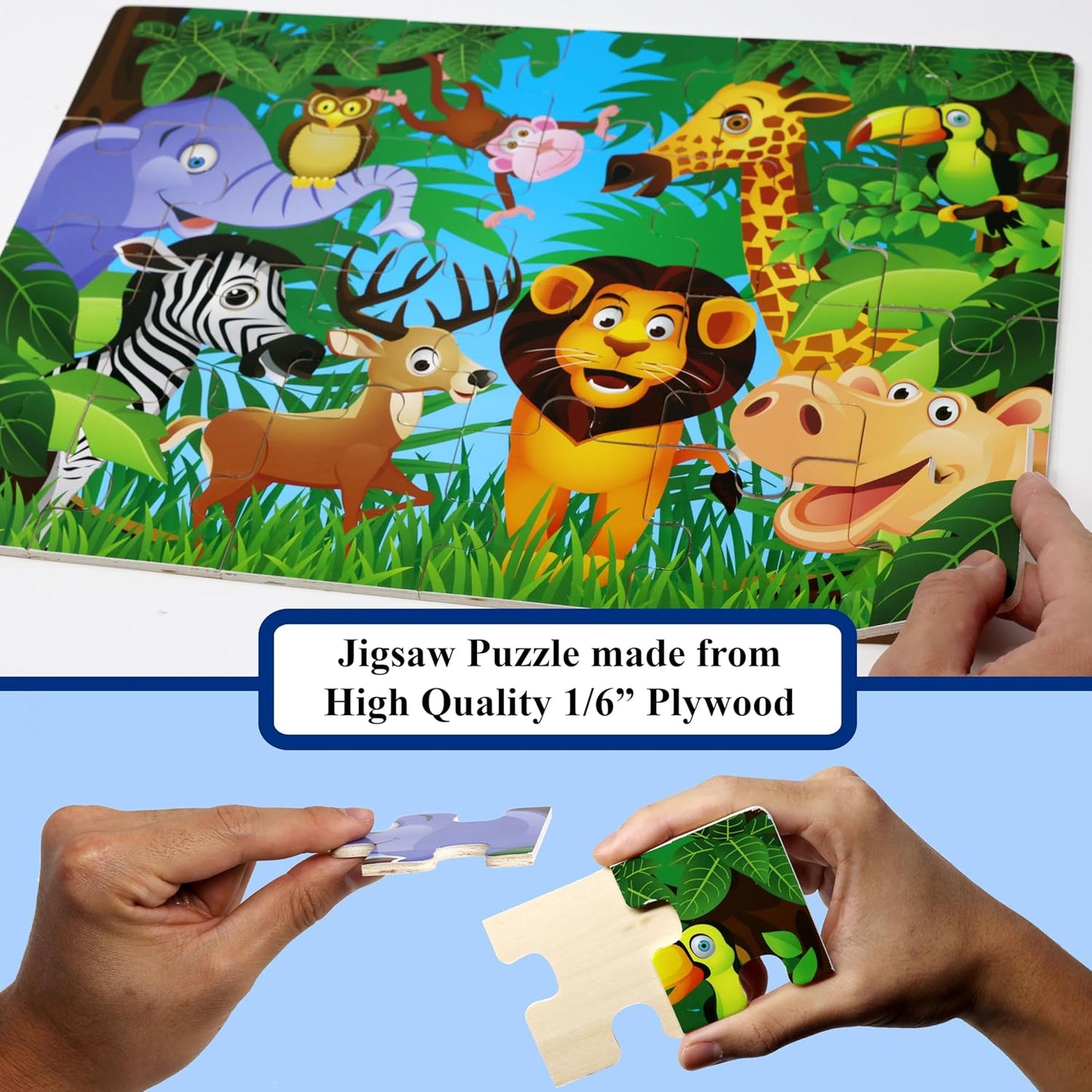 THINK2MASTER Alphabet Animal Puzzle.Size 14.5” x 10.5" (Animal Edition)