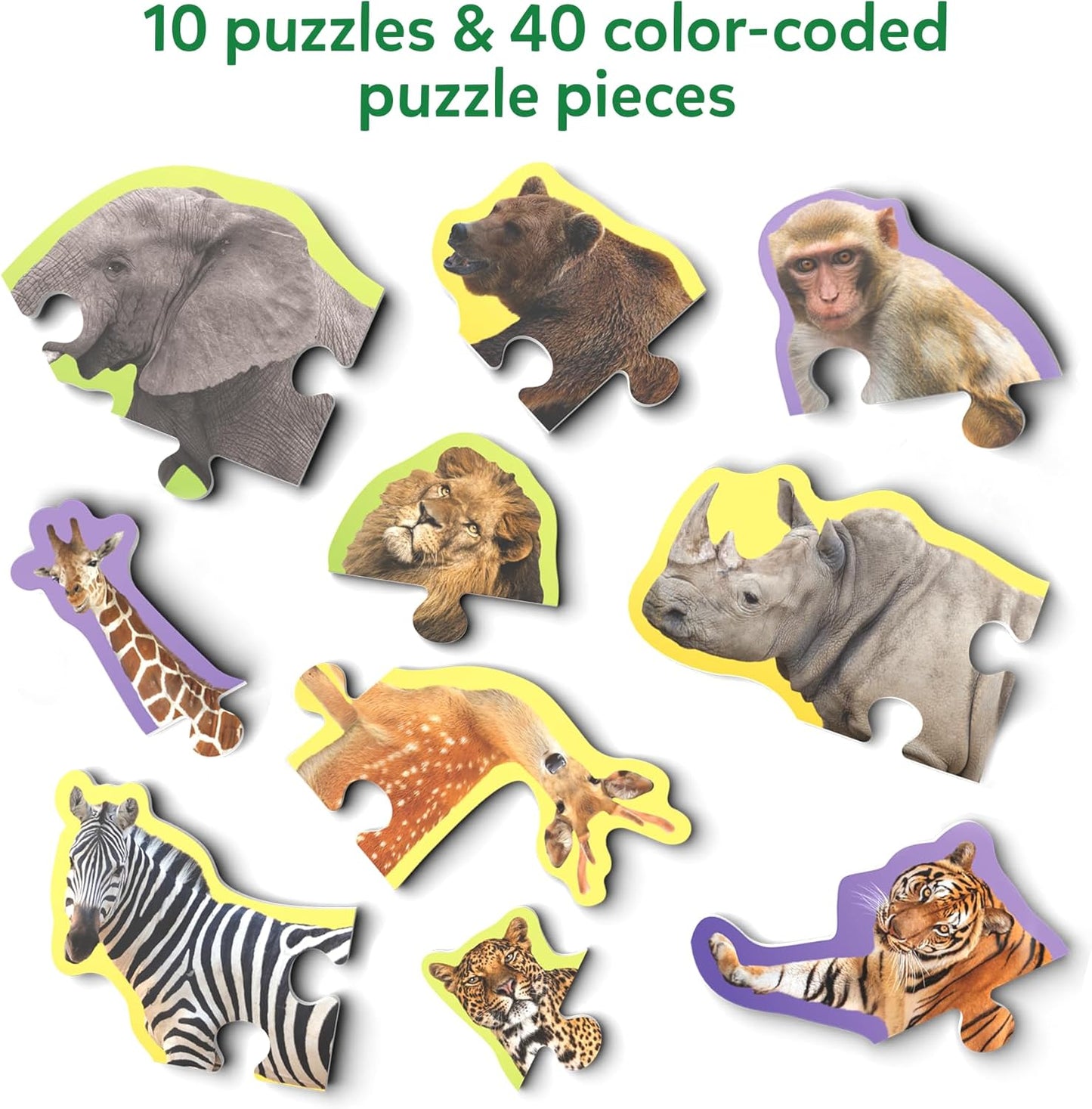 Skillmatics Step by Step Puzzles - 40 Piece Jigsaw & Toddler Puzzle, Montessori Educational Toy for Boys & Girls, Farm Animals, Travel Friendly, Gifts for Kids Ages 3, 4, 5 and Up
