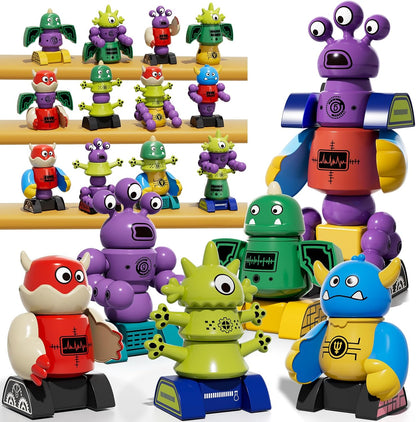 Magnets Robot Building Toys for Kids Ages 3-5 4-8 - 106 PCS Monsters Toys Robot Stacking Building Blocks Set with Storage Box, Creative Learning Christmas and Birthday Gifts for Boys Girls 2-4