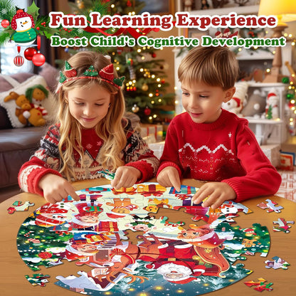 72 Pieces Shimmery Jumbo Mermaid Floor Puzzle for Girls 3-5 4-6 Age Floor Puzzles for Boys and Girls Large Round Floor Jigsaw Puzzles (Mermaid)