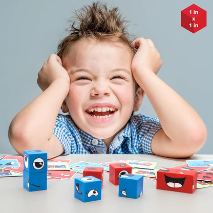 PicassoTiles Magnetic Cube Puzzle 7-in-1 Dinosaur Theme Pattern Magnet Mix Match Building Cubes Toy Set Kids Ages 3 & Up Preschool Children Promote Problem Solving Skills PMC10