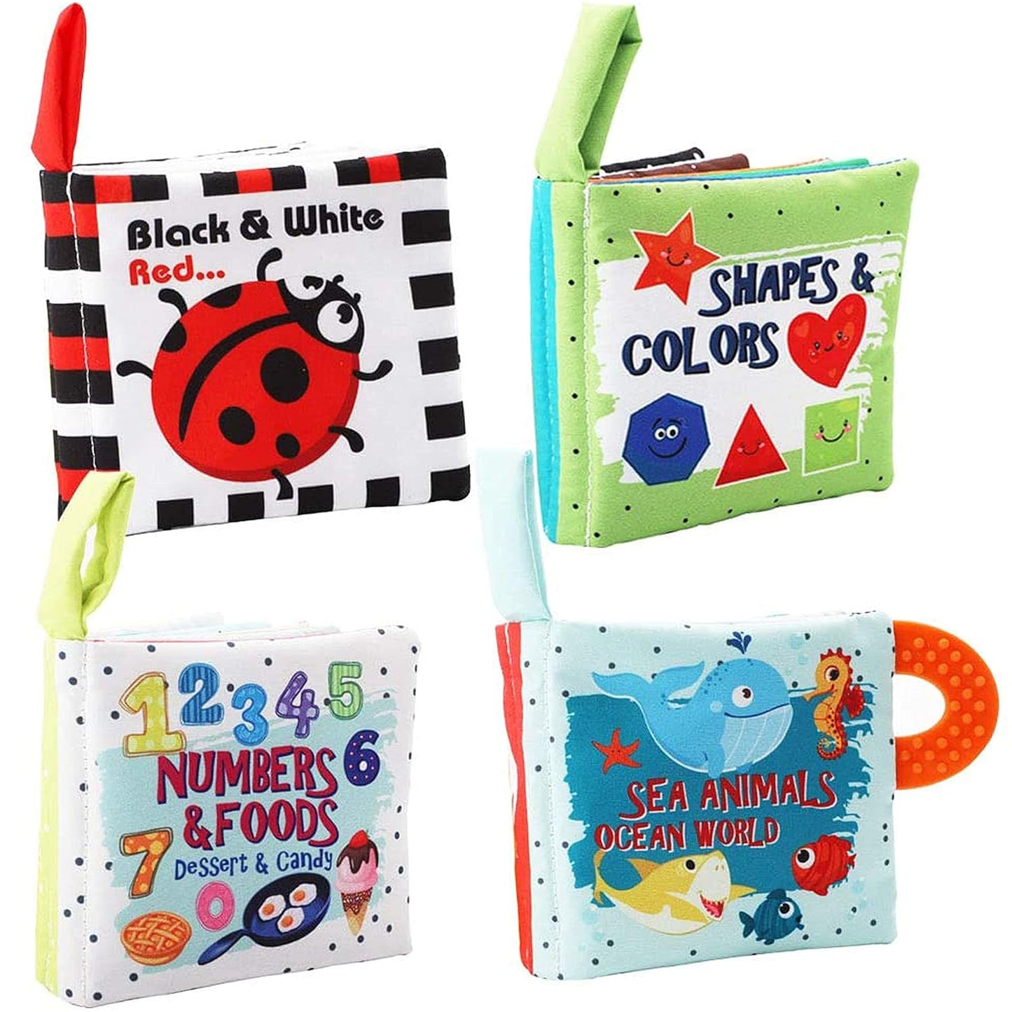 Baby Books Toys Gifts, Touch and Feel Cloth Crinkle Books for Babies,Infant Toddler Baby 0-3-6-12-18 Months,Early Learning Toys 6 to 12 Months 1-2 Years Old, Easter Shower Gift for Boys Girls,4 PCS