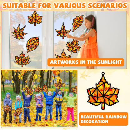 32 Sets Outer Space Suncatchers Craft Kit DIY Window Stained Glass Effect Planet Astronaut Alien Paper Crafts Home School Classroom Decoration Kid Birthday Gift Creative Art Project Activity Game - Colors B
