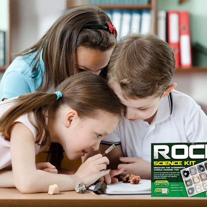 Rocks Collection - 15-Piece Rock Collections for Kids - Cool Geology Gem Kit with Identification Sheet - Gemstones Set Box with Learning Guide and Storage Case - Educational Gift for Kid