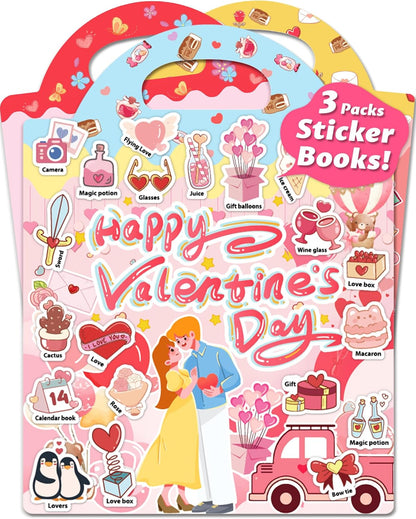 Walenced Reusable Sticker Book for Toddlers, Stickers for Kids, Toddler Sticker Book, Toddler Craft Activities, Toddler Travel Toys Ages 3 and Up Boy Girl Birthday Gifts