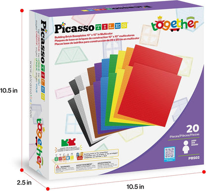 PicassoTiles 333pcs Magnetic Brick Tile and Magnetic Tile Combo Set, Action Figures included, Building Blocks STEM Toys, Educational Montessori Preschool Toddler classroom learning toys, Kids activity