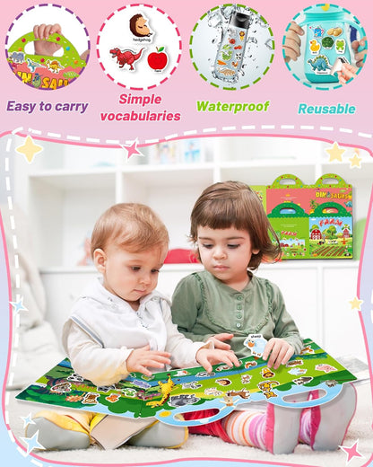 Halloween Sticker Books for Kids, Reusable Sticker Books for Toddlers, Halloween Travel Toys Acticities Crafts Birthday Gifts for Boys Girls Kids