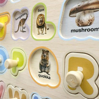 QUOKKA Wooden Puzzles for Toddlers 1-3 - 6XSET Toddler Puzzles Ages 2-4 with Rack - Learning Alphabet - Numbers - Animals Montessori Toy for Kids 3-5 - Wood Games Gift for Boys and Girls
