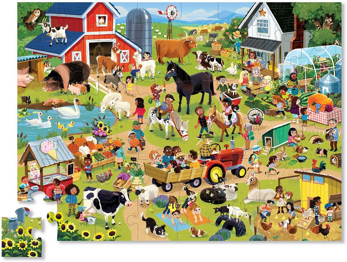 Crocodile Creek Above + Below 48-Piece Jigsaw Floor Puzzle - Fun Floor Puzzles for Kids Ages 4-8, Jumbo Unicorn