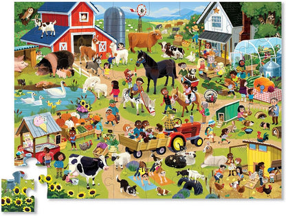 Crocodile Creek Above + Below 48-Piece Jigsaw Floor Puzzle - Fun Floor Puzzles for Kids Ages 4-8, Jumbo Unicorn