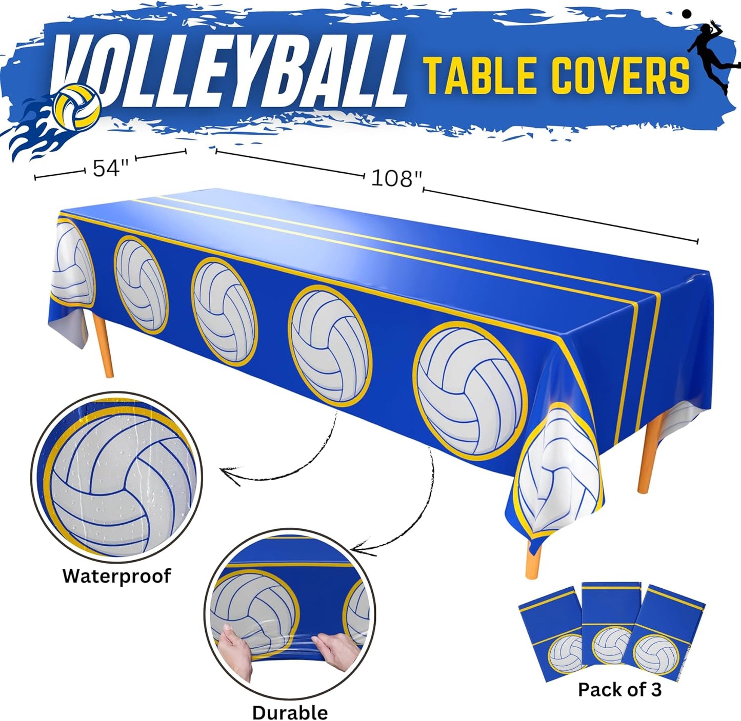 Blue Orchards Science Table Covers (Pack of 3) - 54"x108" XL - Science Birthday Party Decorations, Chemistry Party, Laboratory Theme Table Cloth