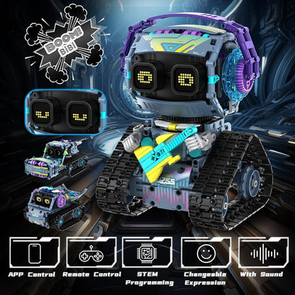 Robot Building Kit for Boys Ages 8-12, 3 in1 STEM Robotics Toys with Remote & App-Controlled 433PCS Robot Educational Coding Toy DIY Robotics Building Block Sets Birthday Gift for Kids Boys Girls 8-12
