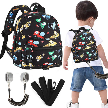 Accmor Toddler Backpack Leash, Mini Child Backpack with Anti Lost Wrist Link, Cute Kids Backpack Leash Walking Harness for Outdoor Travel, Small Excavator Backpack Tether for Baby Boys Girls Ages 1-3