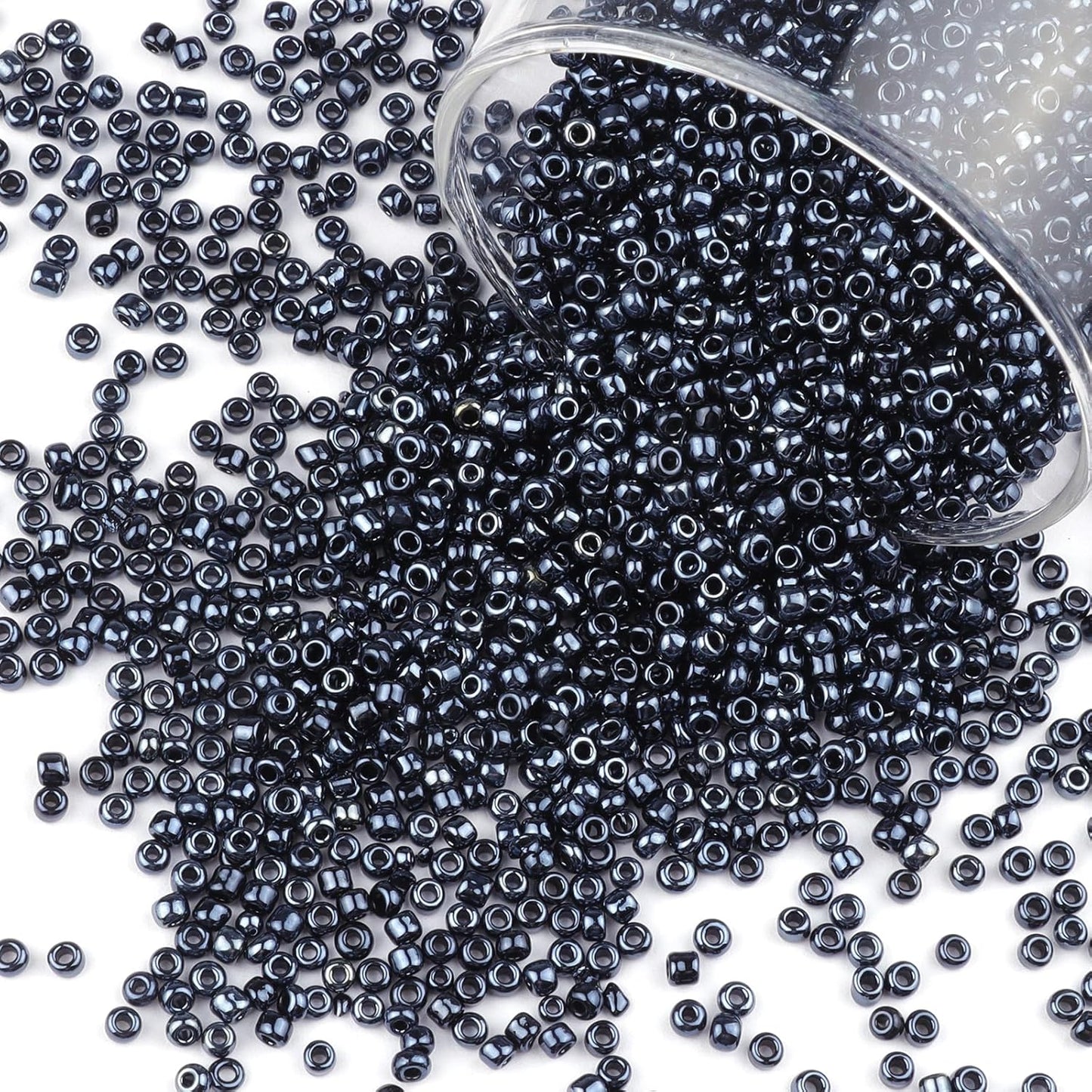 10100 Pcs Size 11/0 Glass Seed Beads, 2 mm Dark Green Small Mini Spacer Loose Pony Beads for Jewelry Making and DIY Crafts - Colors A