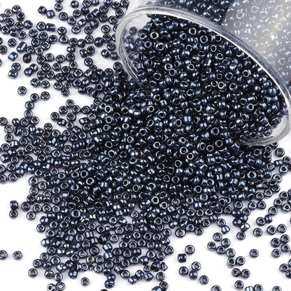 10100 Pcs Size 11/0 Glass Seed Beads, 2 mm Dark Green Small Mini Spacer Loose Pony Beads for Jewelry Making and DIY Crafts - Colors A